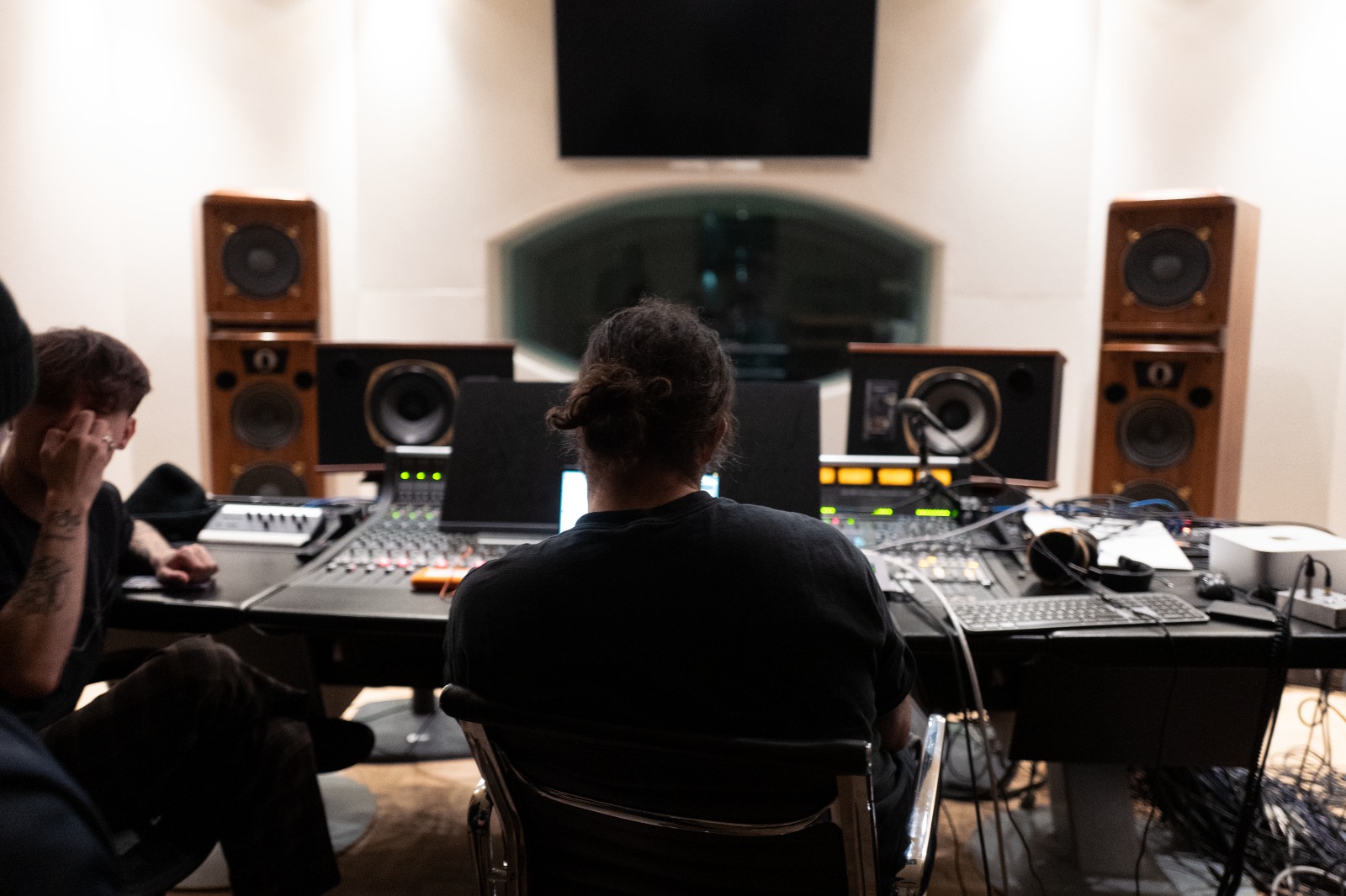 max mostley in a recording studio
